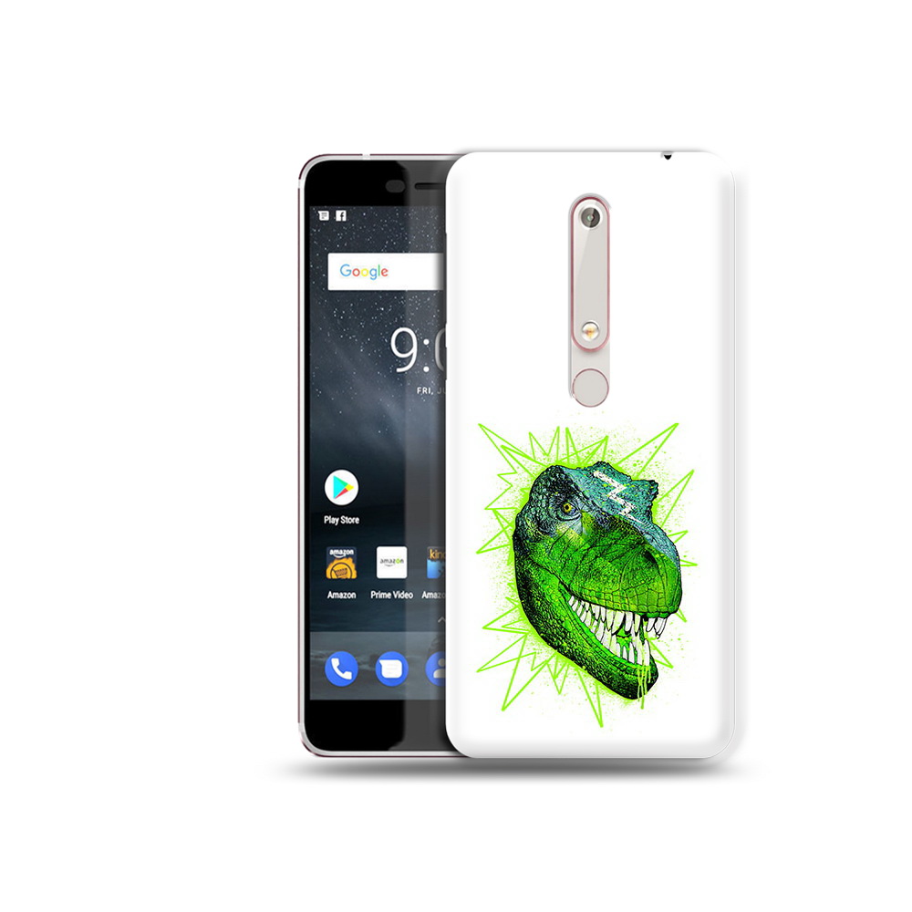 

Чехол MyPads Tocco для Nokia 6 зеленый динозавр, Прозрачный, Tocco
