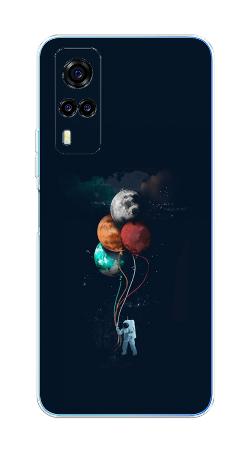

Чехол на Vivo Y31 "Космонавт с шариками", Разноцветный, 263750-4