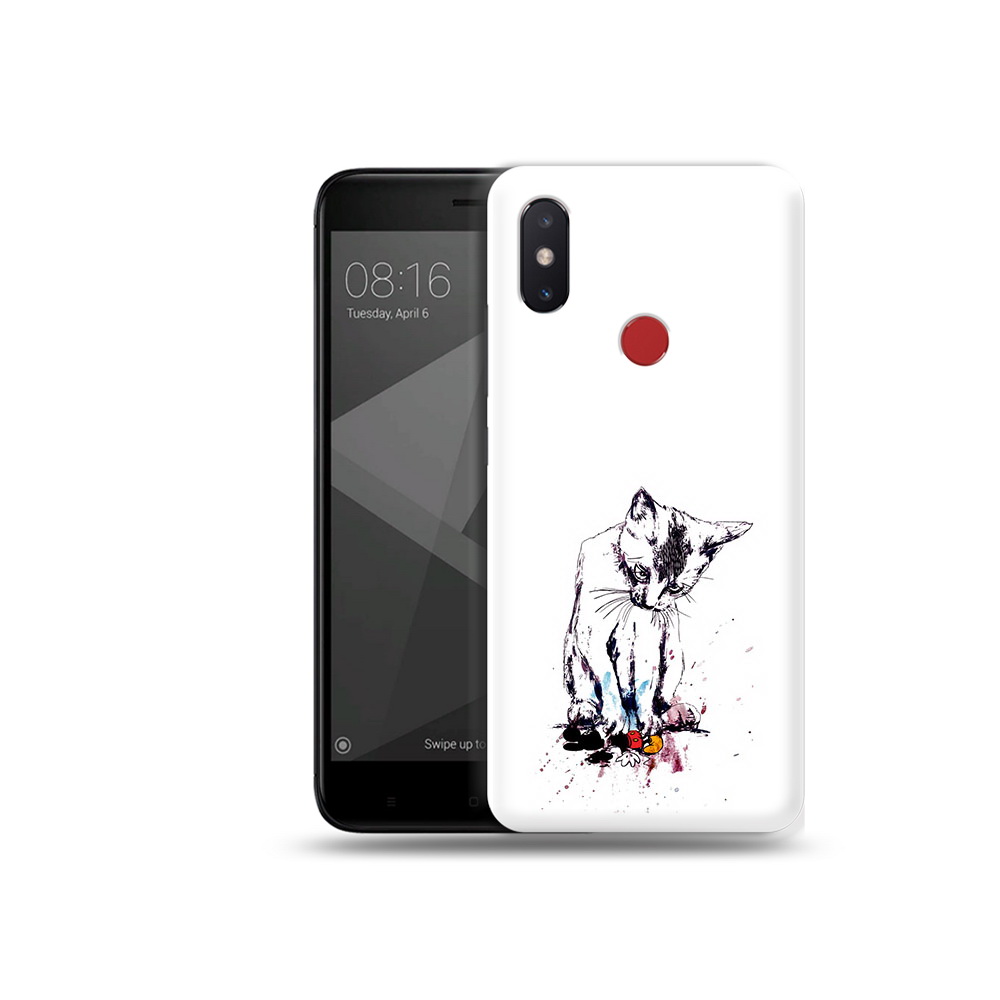 

Чехол MyPads Tocco для Xiaomi Mi 8 SE кот и микки (PT113500.331.399), Прозрачный, Tocco