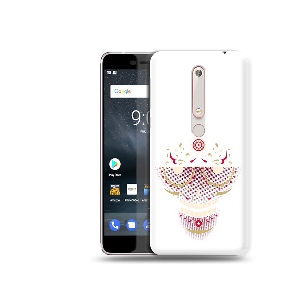 

Чехол MyPads Tocco для Nokia 6 карнавальный скелет абстракция, Прозрачный, Tocco