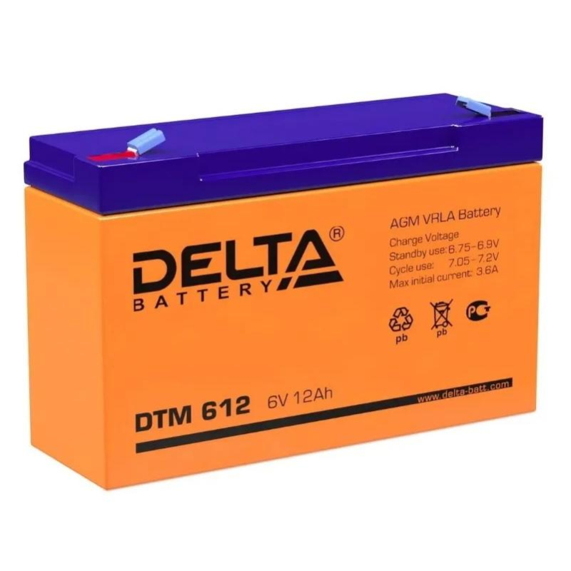 Аккумулятор для ИБП Delta DTM 612 12 Ач 6 В 1599406 1874₽