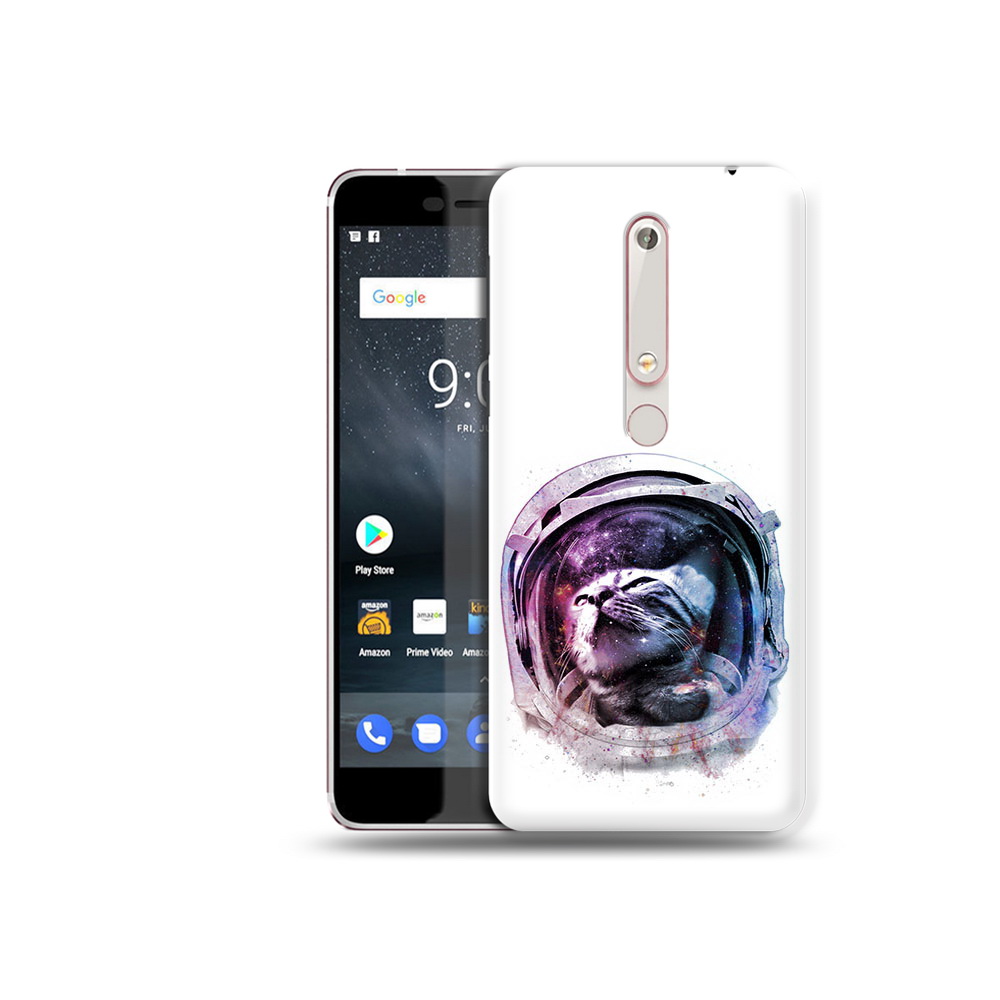 

Чехол MyPads Tocco для Nokia 6 кот в шлеме, Прозрачный, Tocco
