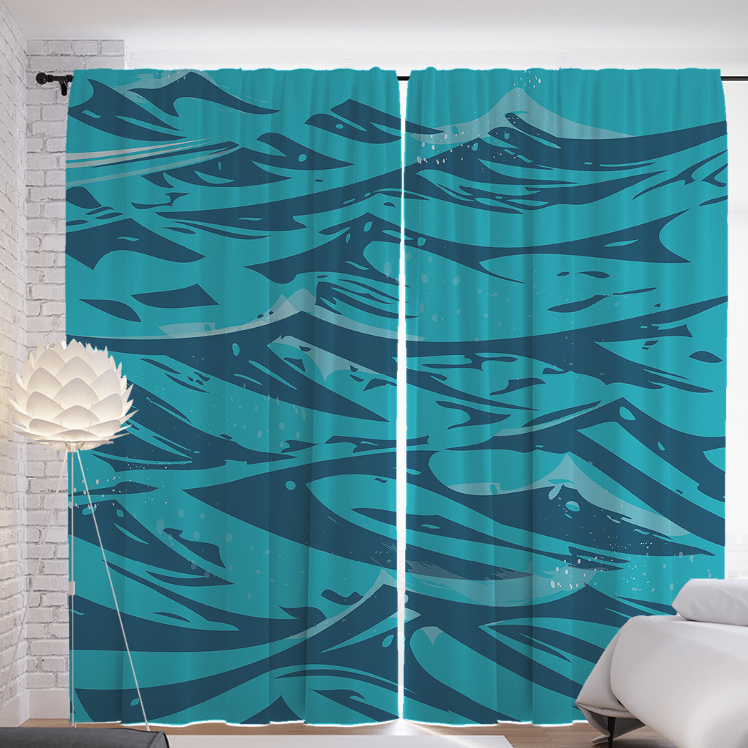 

Шторы с фотопечатью JoyArty "Абстракция волн" из сатена, 290х265 см, Абстракция волн