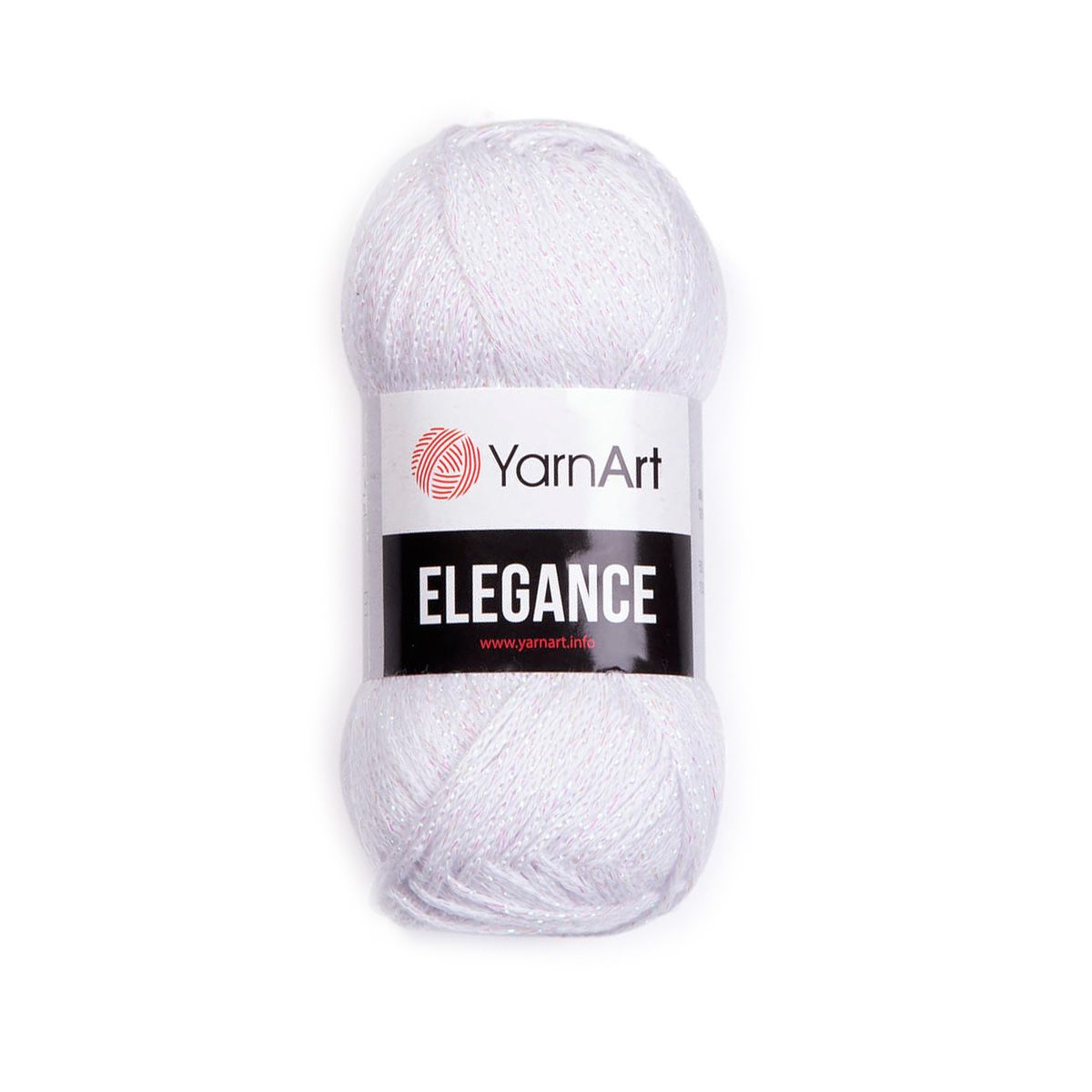 

Пряжа YarnArt Elegance 50гр 130м (88% хлопок 12% металлик) 117 белый АВ 5 мотков