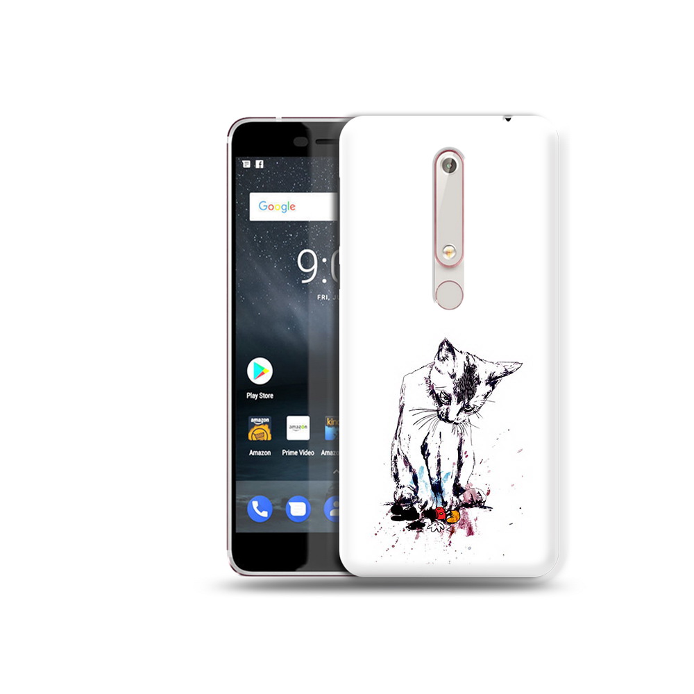 

Чехол MyPads Tocco для Nokia 6 кот и микки, Прозрачный, Tocco
