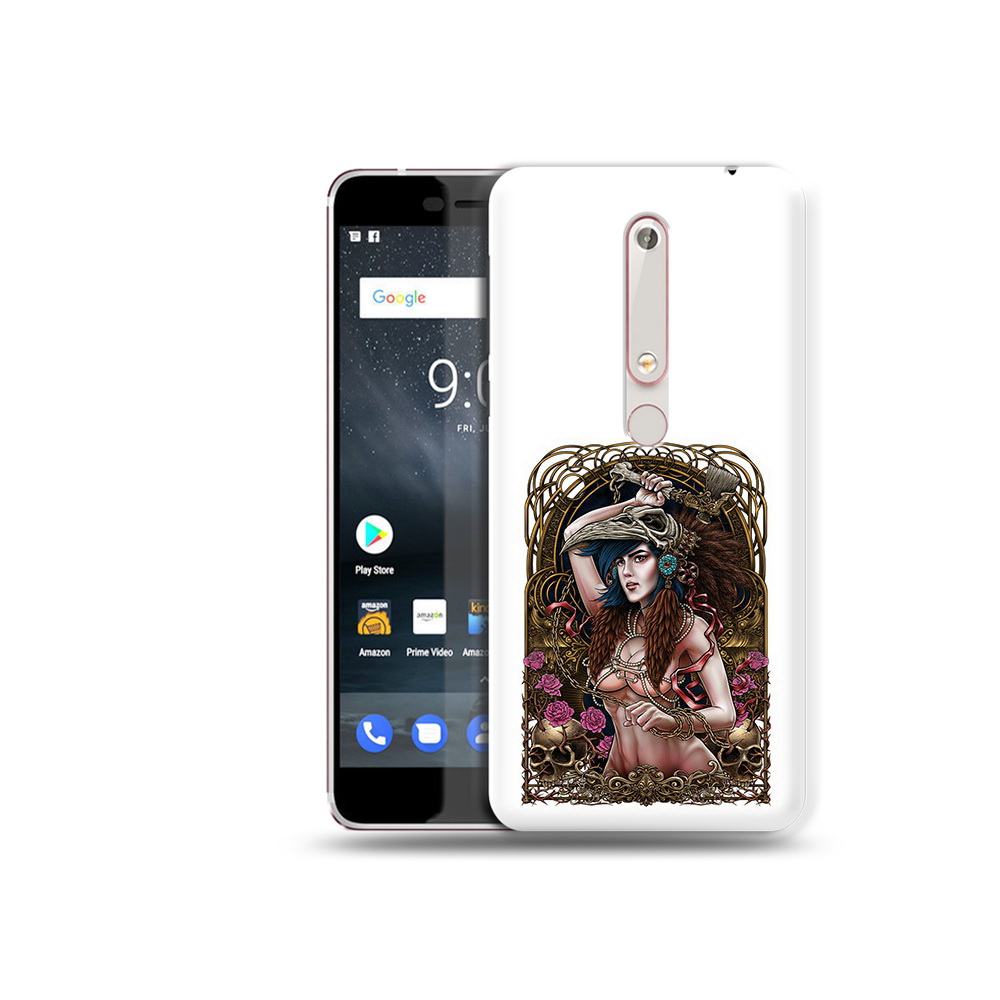

Чехол MyPads Tocco для Nokia 6 красивая девушка рисунок, Прозрачный, Tocco