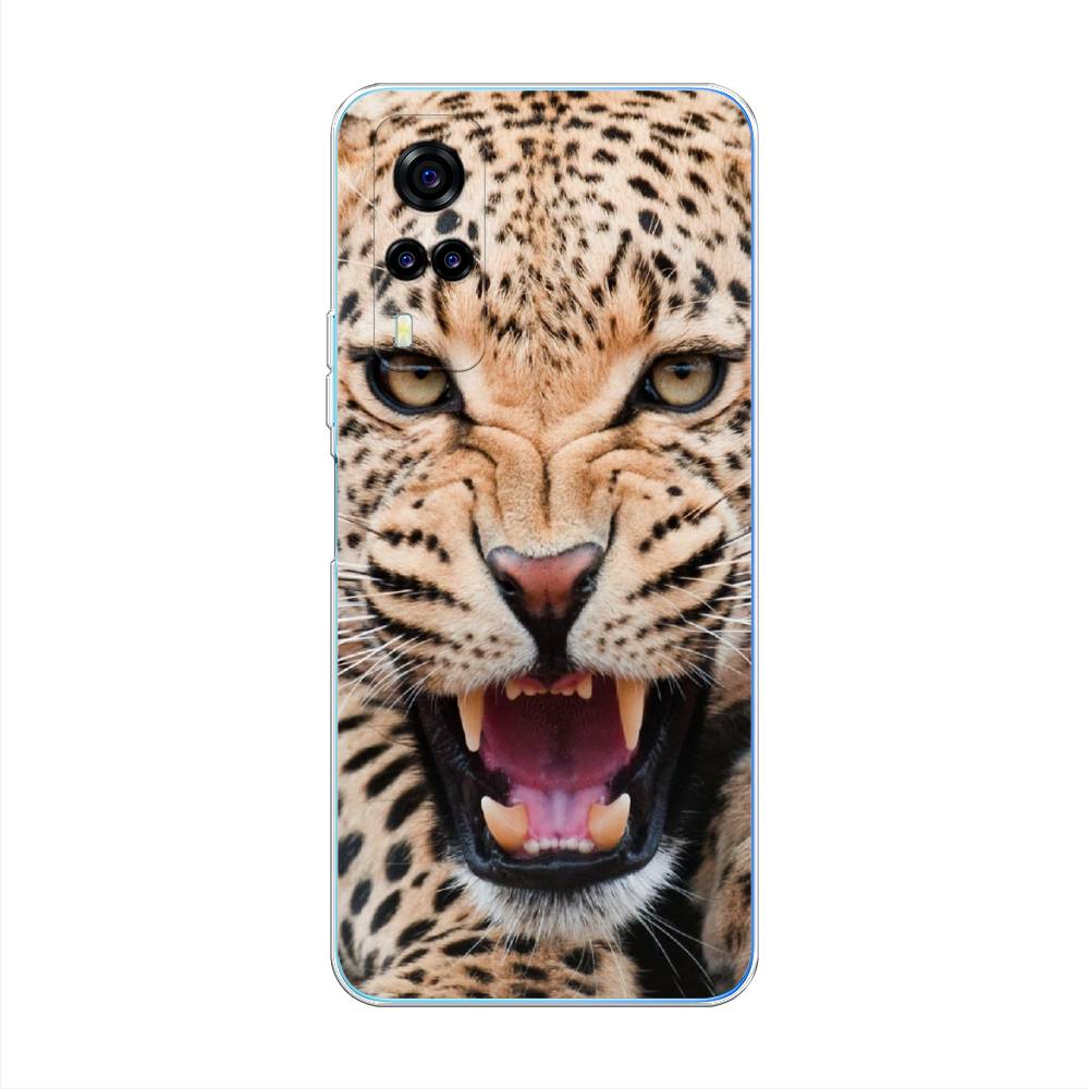 

Чехол на Vivo Y31 "Леопард 3d", Бежевый;черный, 263750-6