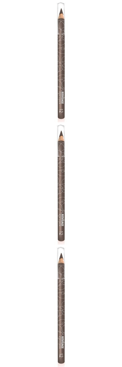 Карандаш для глаз Luxvisage, тон 12, серо-коричневый, 3 шт карандаш для глаз luxvisage тон 17 графитовый