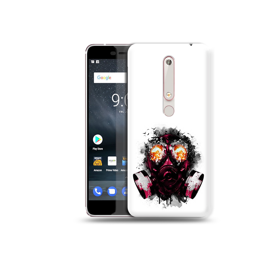 

Чехол MyPads Tocco для Nokia 6 красный противогаз, Прозрачный, Tocco
