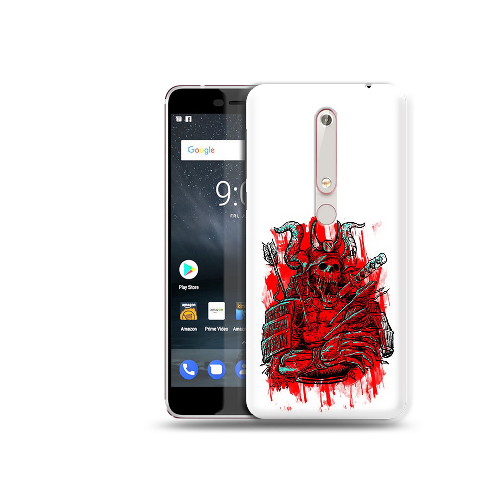 

Чехол MyPads Tocco для Nokia 6 красный скелет воин, Прозрачный, Tocco
