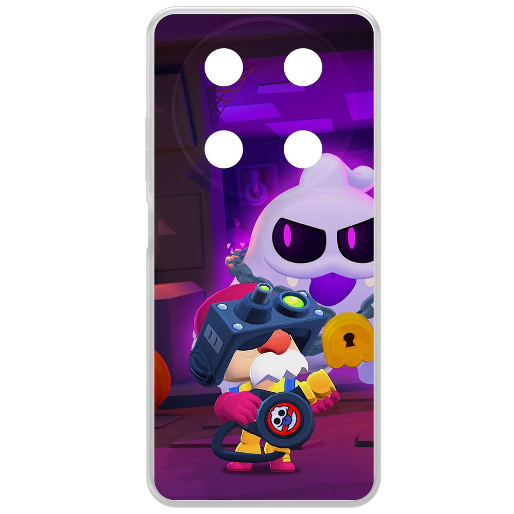 

Чехол-накладка Krutoff Clear Case Brawl Stars-Охотник за Скуиками Гэйл для ITEL RS4, Прозрачный