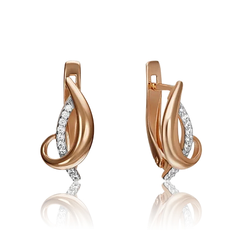 

Серьги из красного золота с фианитом PLATINA jewelry 02-3474-00-401-1110-33, 02-3474-00-401-1110-33