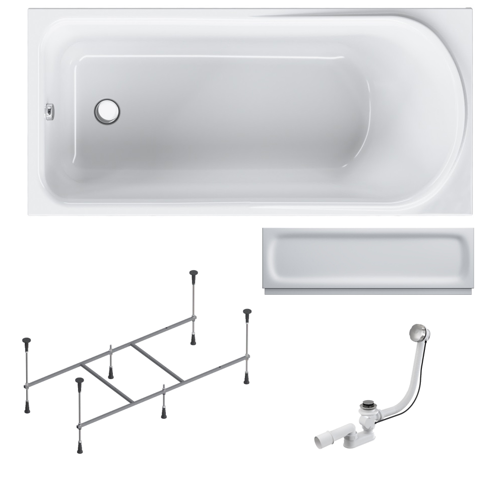 Акриловая ванна AM.PM Like W80A-150-070W-ARPOFI 150x70, каркас, слив-перелив, экран