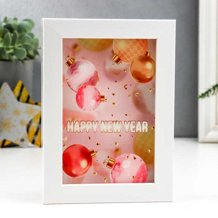 

Копилка интерьерная пластик Новогодние шарики - Happy new year 17х12х3,8 см