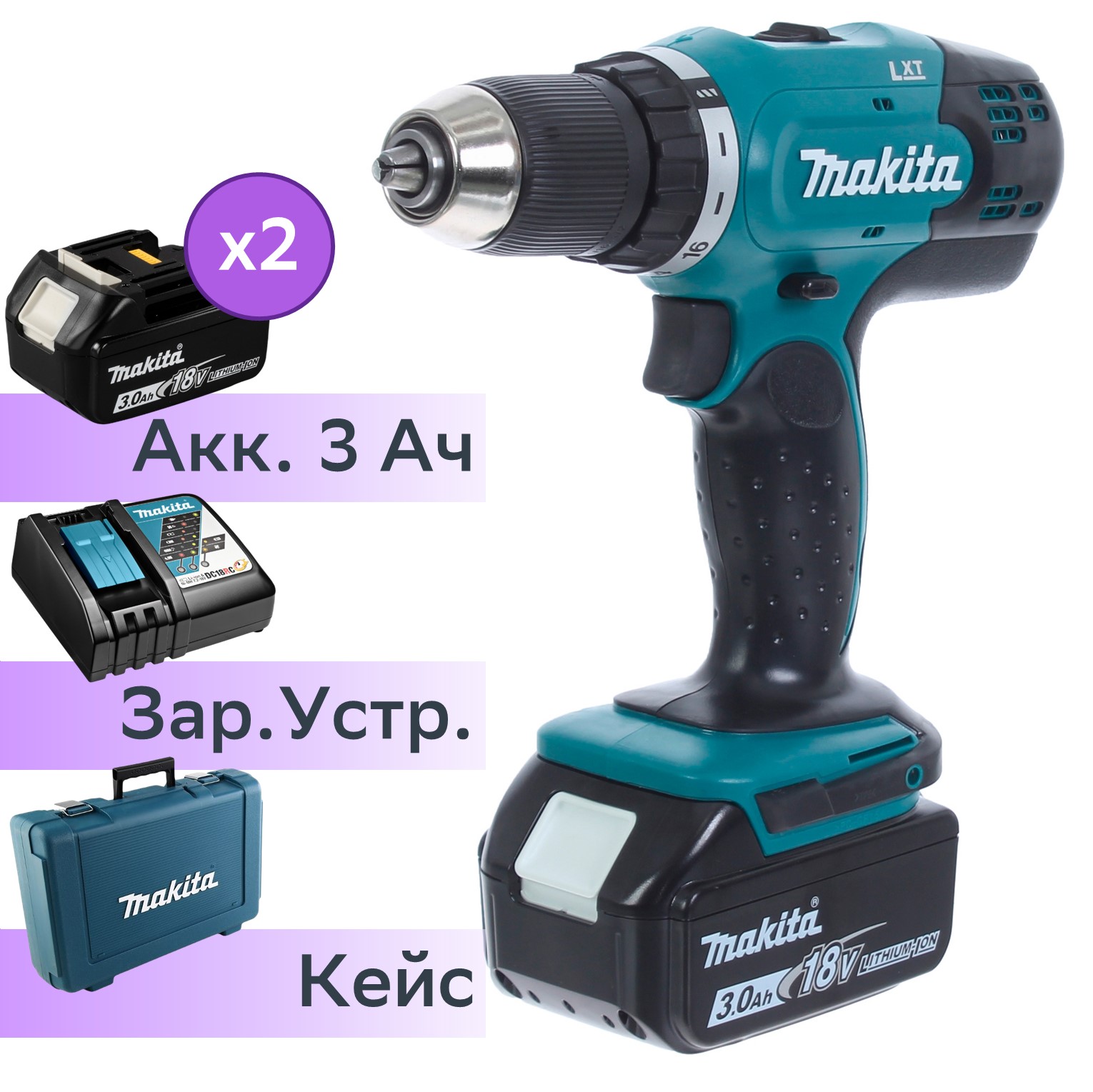 фото Акк. безударная дрель-шуруповерт makita ddf453rfe