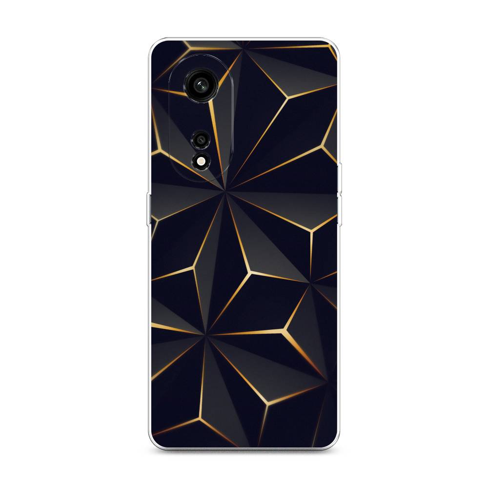 

Чехол на Oppo A1 Pro "Черные полигоны", Золотистый;черный, 2512250-3