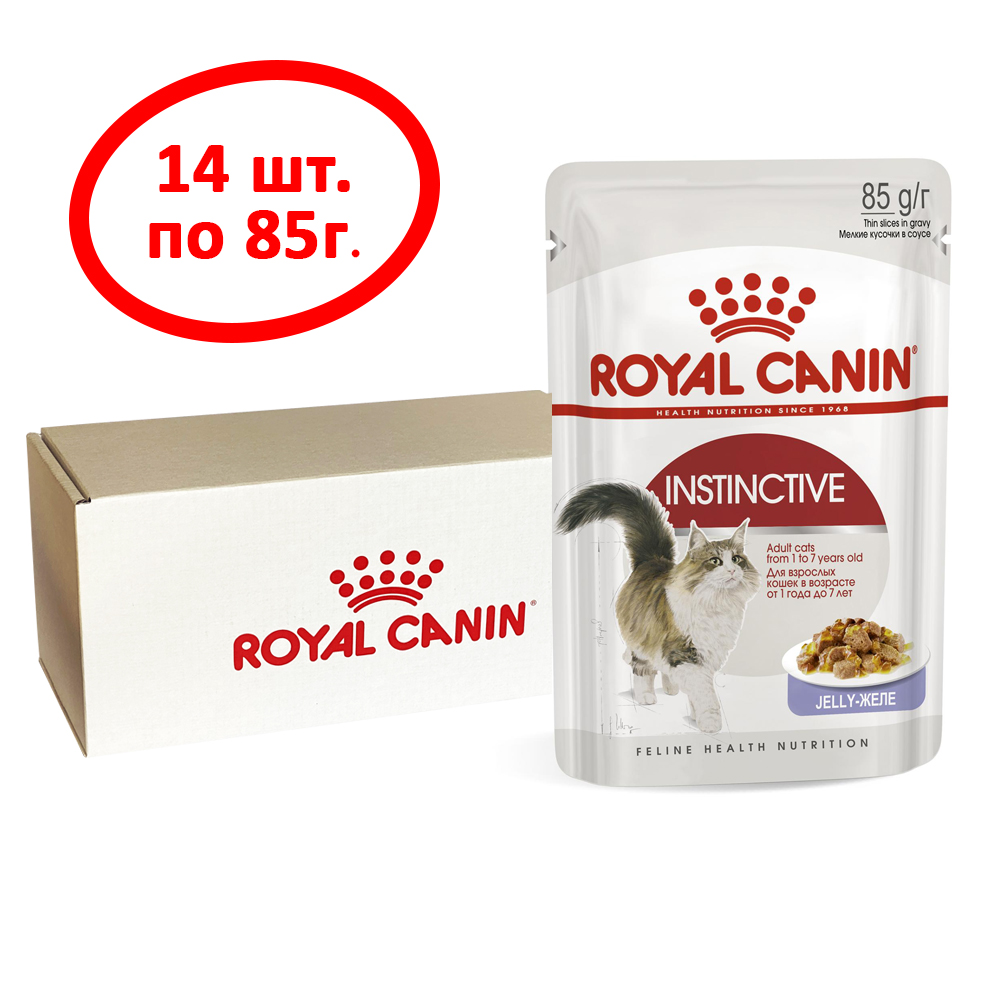 

Влажный корм для кошек Royal Canin Instinctive, мясо в желе, 14 шт по 85 г