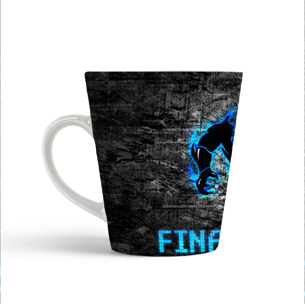 фото Конусная кружка coolpodarok finalboos логотип серый фон
