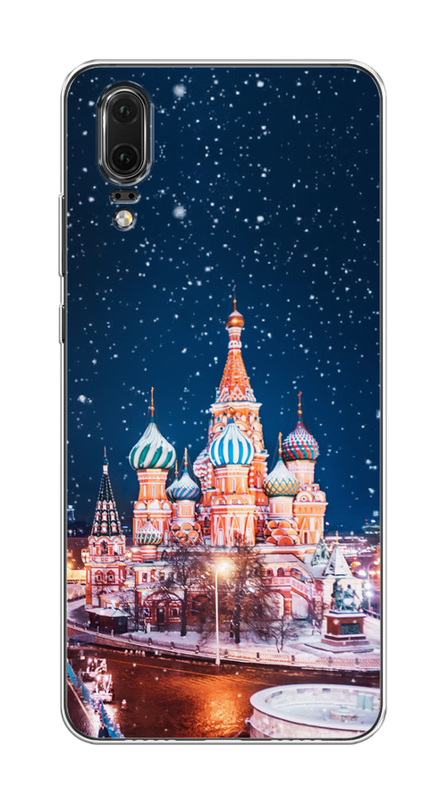 

Чехол на Huawei P20 "Москва 1", Коричневый;синий;белый, 64350-1