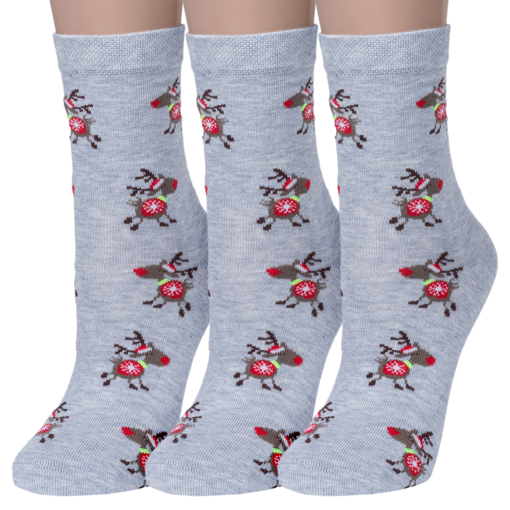 

Комплект носков женских Rusocks 3-Ж3-13849 серых 23-25, Серый, 3-Ж3-13849