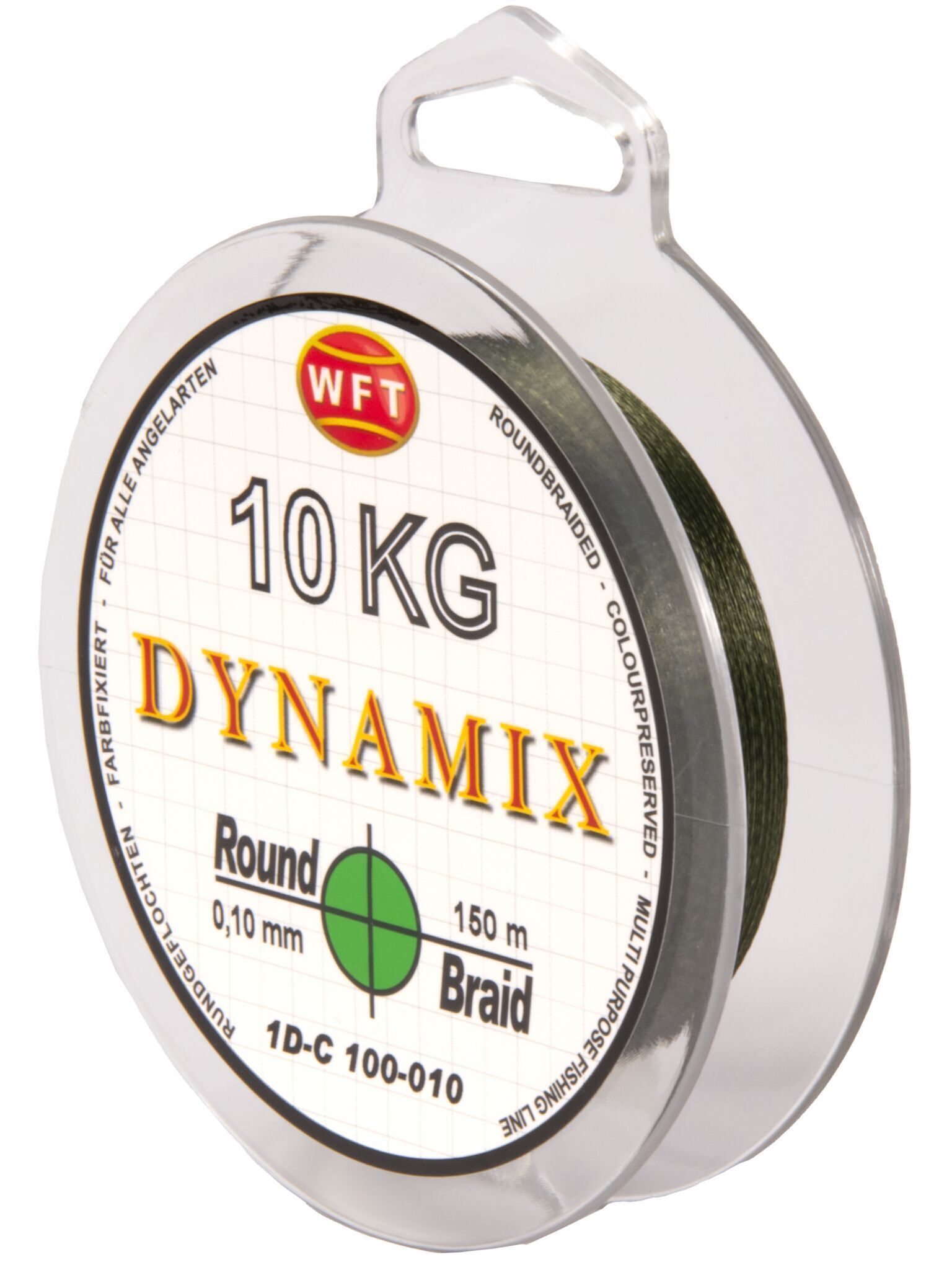 Леска плетёная WFT KG ROUND DYNAMIX Green 150 м, 0.10 мм