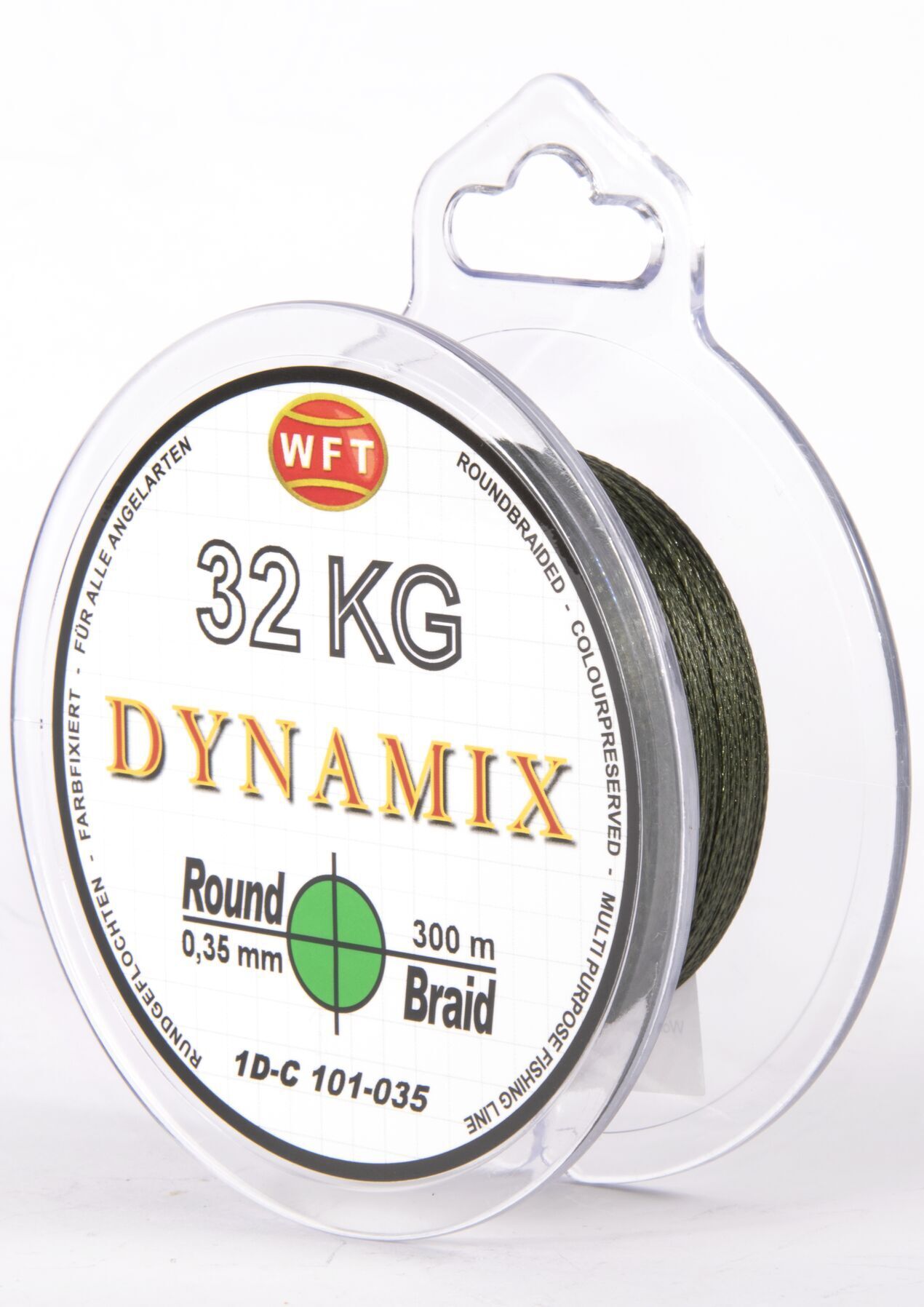 Леска плетёная WFT KG ROUND DYNAMIX Green 300 м, 0.35 мм