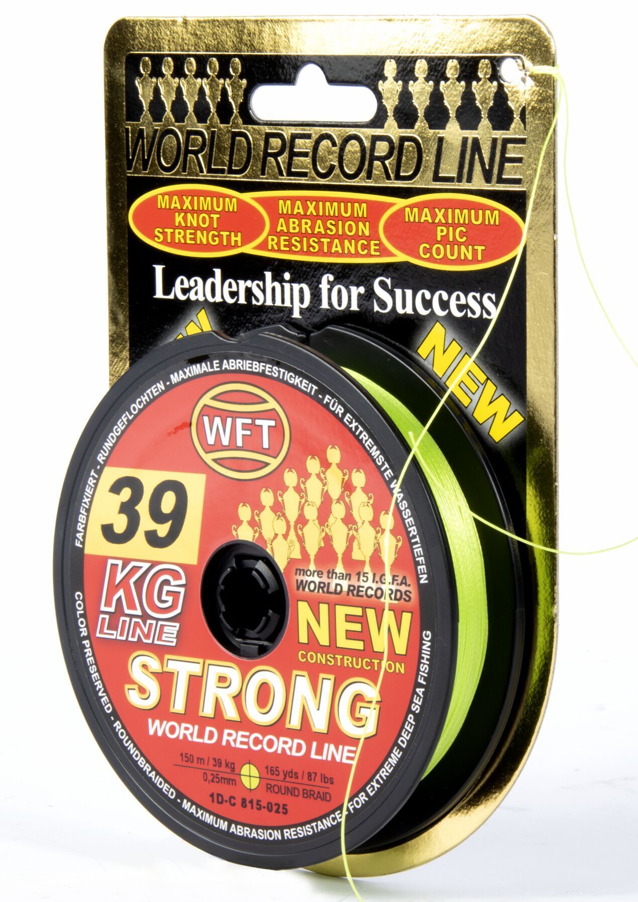 Леска плетёная WFT KG STRONG Chartreuse 150 м, 0.25 мм