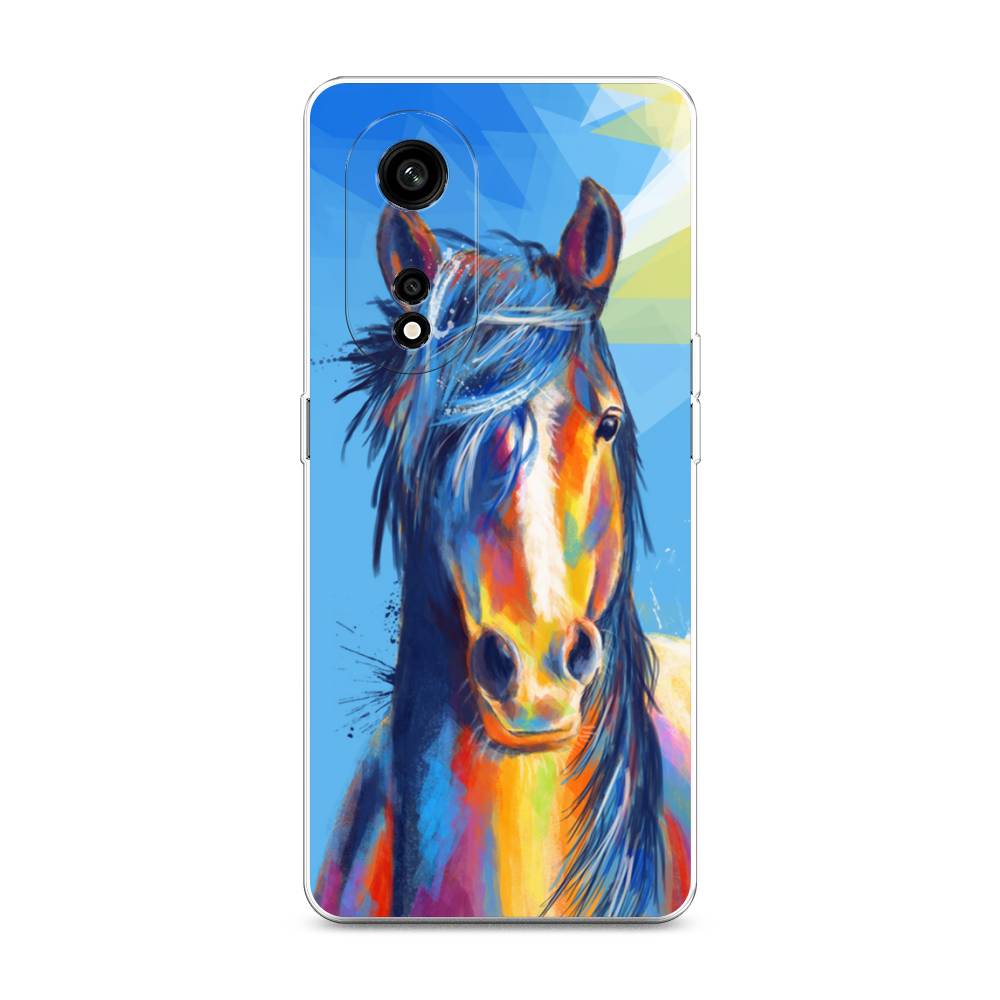 

Чехол для Oppo A1 Pro "Лошадь арт 3", Голубой;желтый;синий, 2512250-1