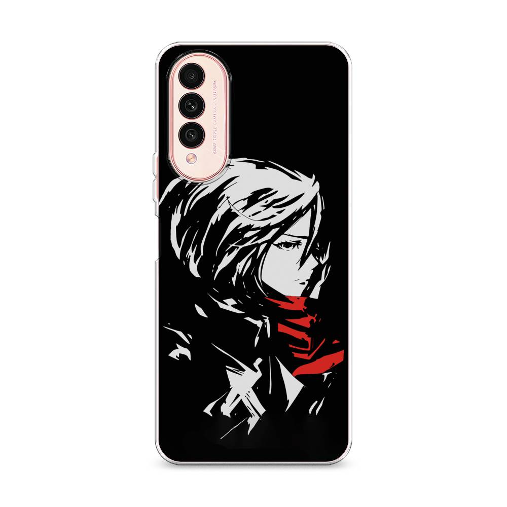 

Чехол на Wiko T50 "Микаса минимализм", Черный;серый;красный, 3400350-4