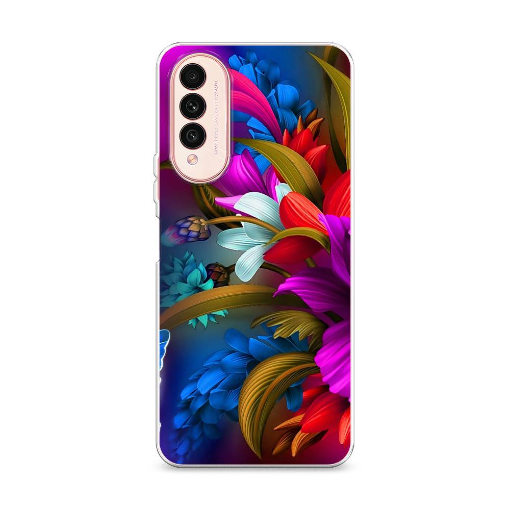 

Чехол на Wiko T50 "Фантастические цветы", Фиолетовый;красный;синий, 3400350-2