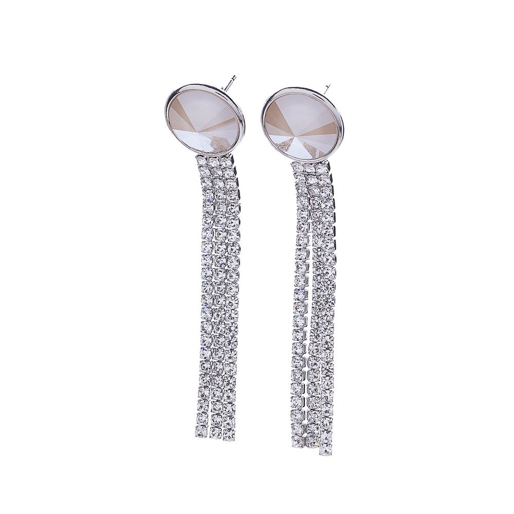

Серьги подвески из бижутерного сплава Moon Paris MR-22.03-0634, кристалл, MR-22.03-0634