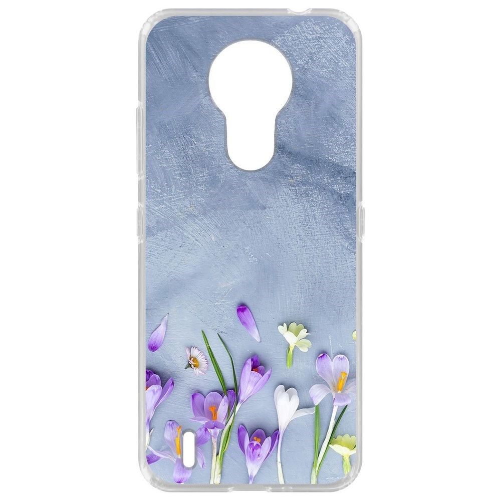 

Чехол-накладка Krutoff Clear Case Цветочное настроение для Nokia 1.4, Прозрачный