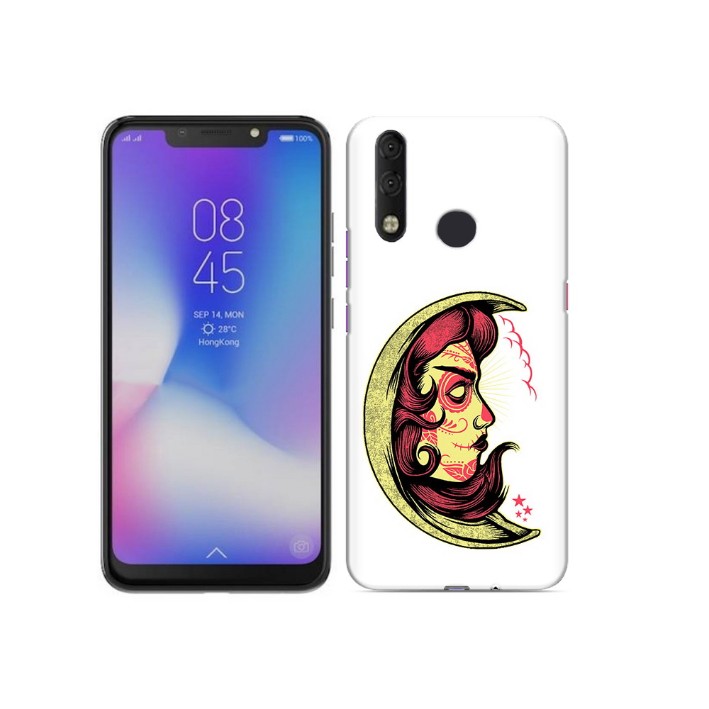

Чехол MyPads Tocco для Tecno Camon 11 Pro желтый полумесяц с лицом девушки, Tocco