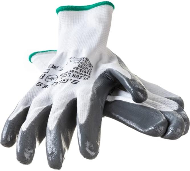 фото Нейлоновые перчатки с нитриловым покрытием s. gloves vezer eco размер 08 31615-08 s-gloves