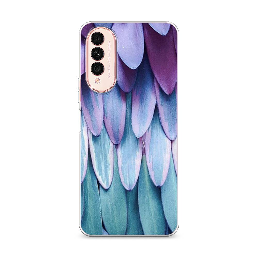 

Чехол на Wiko T50 "Синее перо", Фиолетовый;голубой, 3400350-3