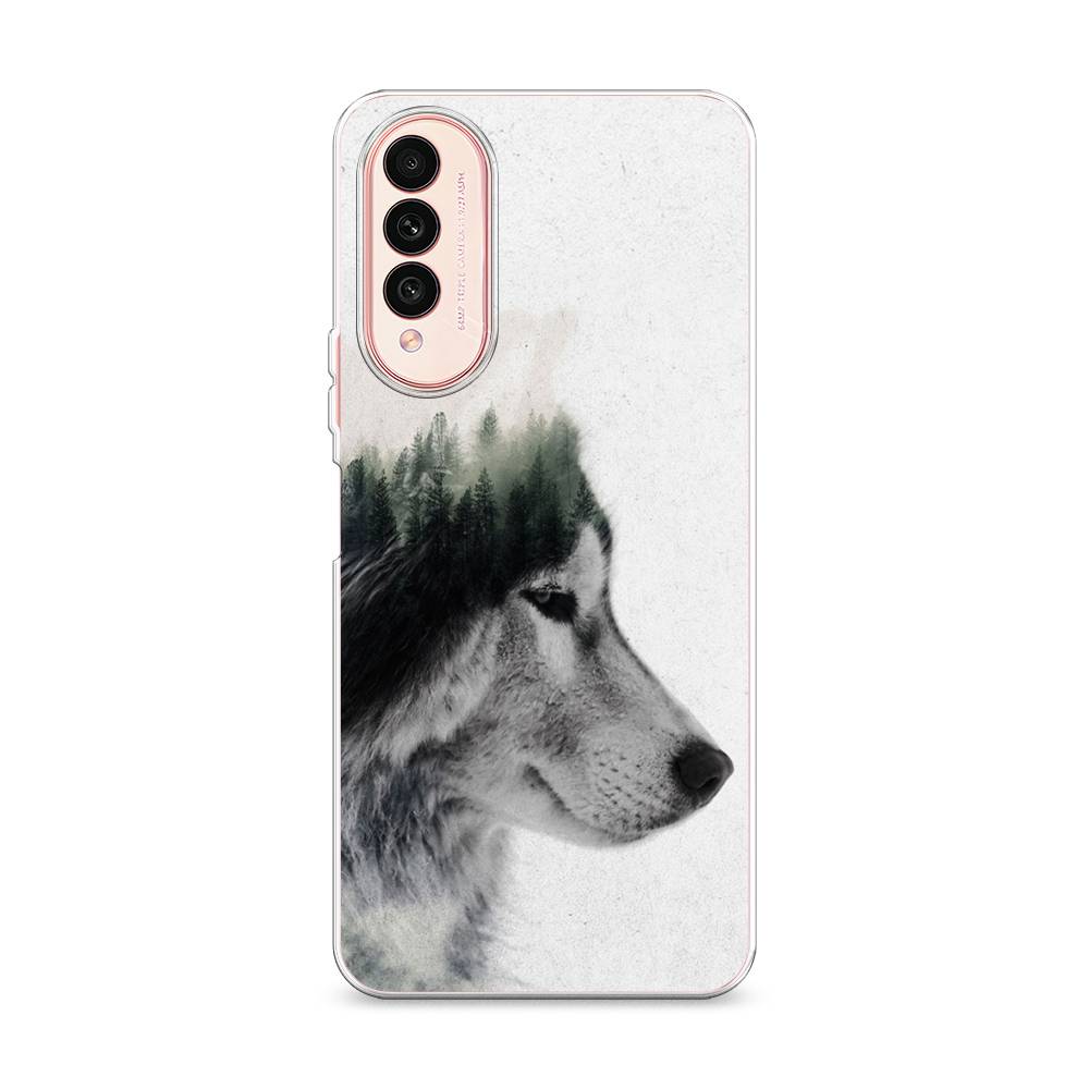 

Чехол на Wiko T50 "Волк лес", Серый;белый, 3400350-1