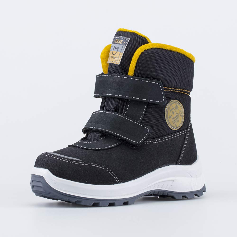Ботинки Котофей 454890-42 черный-желтый 27 ботинки утепленные для мальчиков geox j flexyper plus babx d желтый