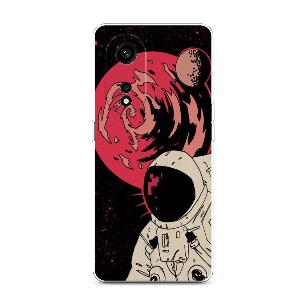 

Чехол на Oppo A1 Pro "Космонавт возле Марса", Черный;красный, 2512250-2