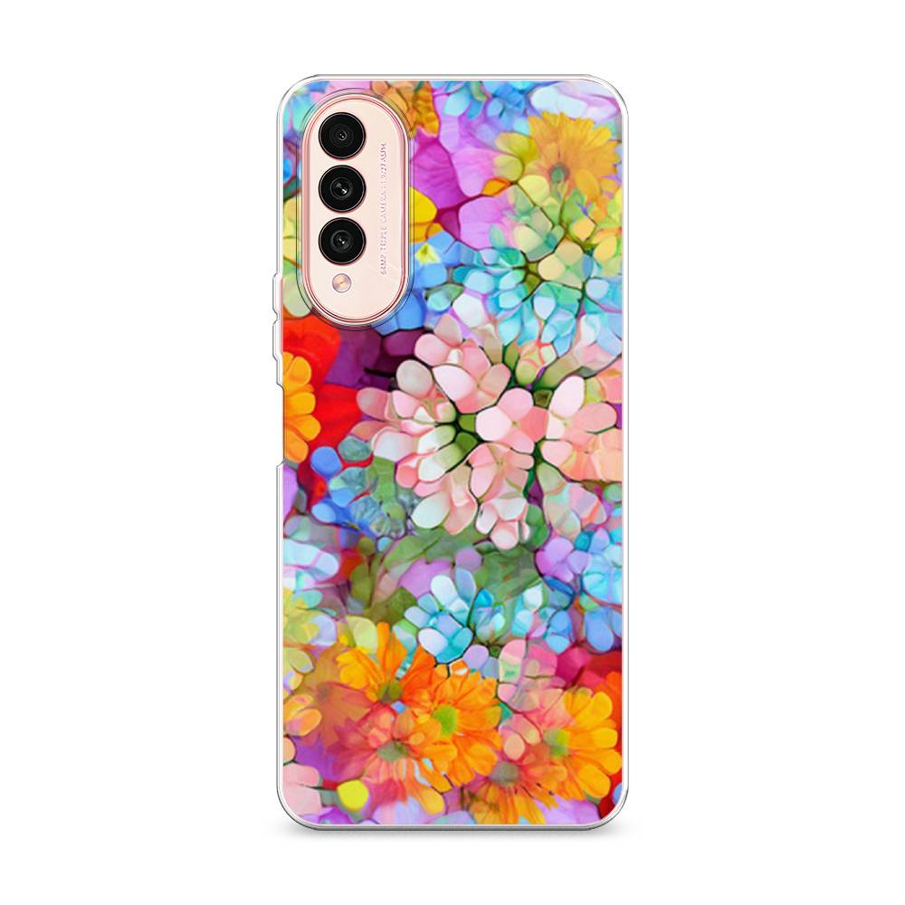 

Чехол на Wiko T50 "Цветы витраж", Оранжевый;розовый;голубой, 3400350-3