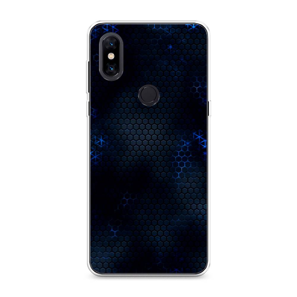 

Силиконовый чехол "Фон соты синие" на Xiaomi Mi Mix 3, 34950-3