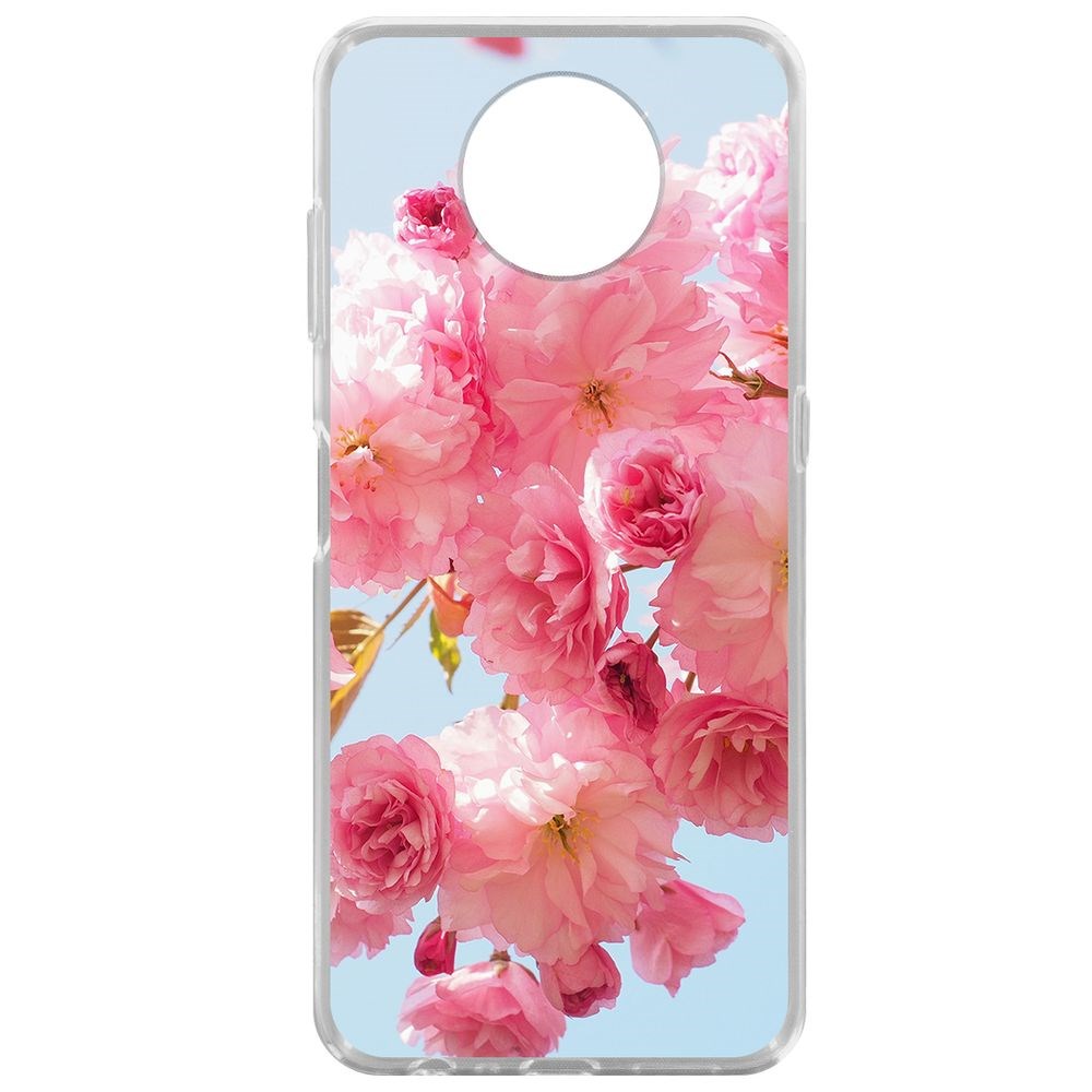 

Чехол-накладка Krutoff Clear Case Сакура для Nokia G10, Прозрачный
