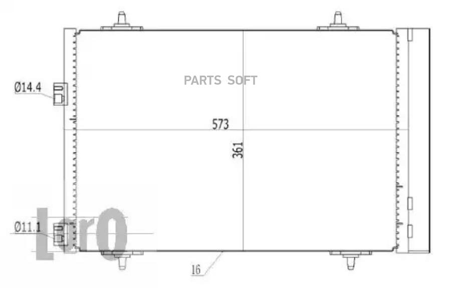 Радиатор кондиционера CITROEN C5 (RD, TD) (08-) 1.6 HDI, 508 (10-) 1.6 BlueHDI (с осушител