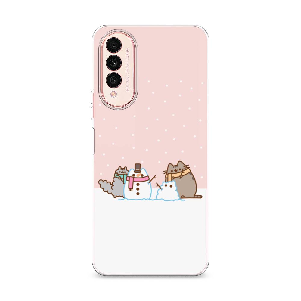 

Чехол на Wiko T50 "Котики в снегу", Розовый;белый;серый, 3400350-5