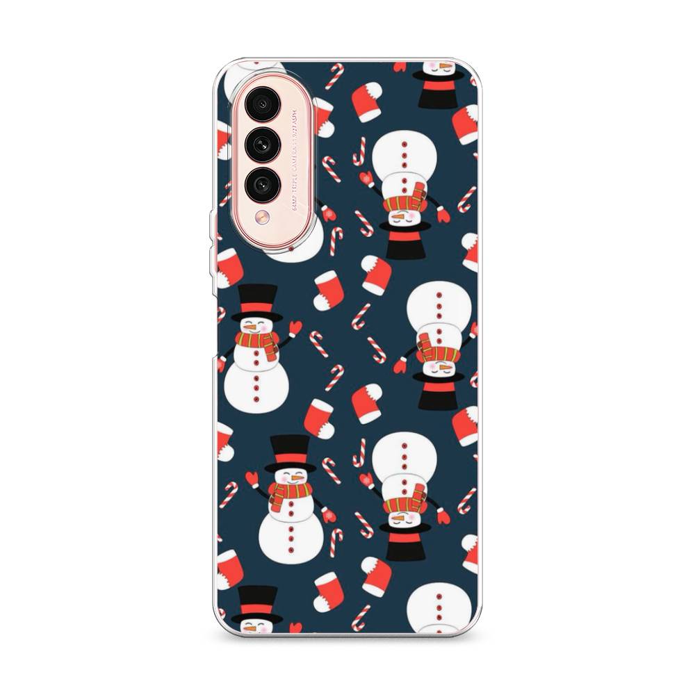 

Чехол на Wiko T50 "Синие снеговики", Синий;белый;красный, 3400350-5
