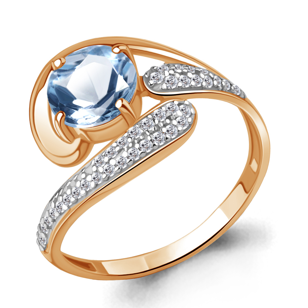 

Кольцо из серебра р.  AQUAMARINE 6587405А_925_з, 6587405А_925_з