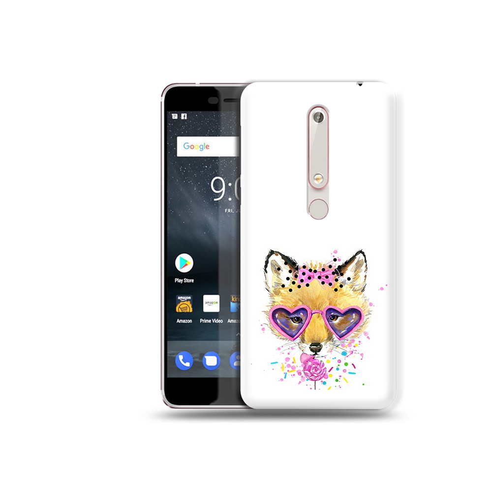 

Чехол MyPads Tocco для Nokia 6 лисенок с бантиком, Прозрачный, Tocco