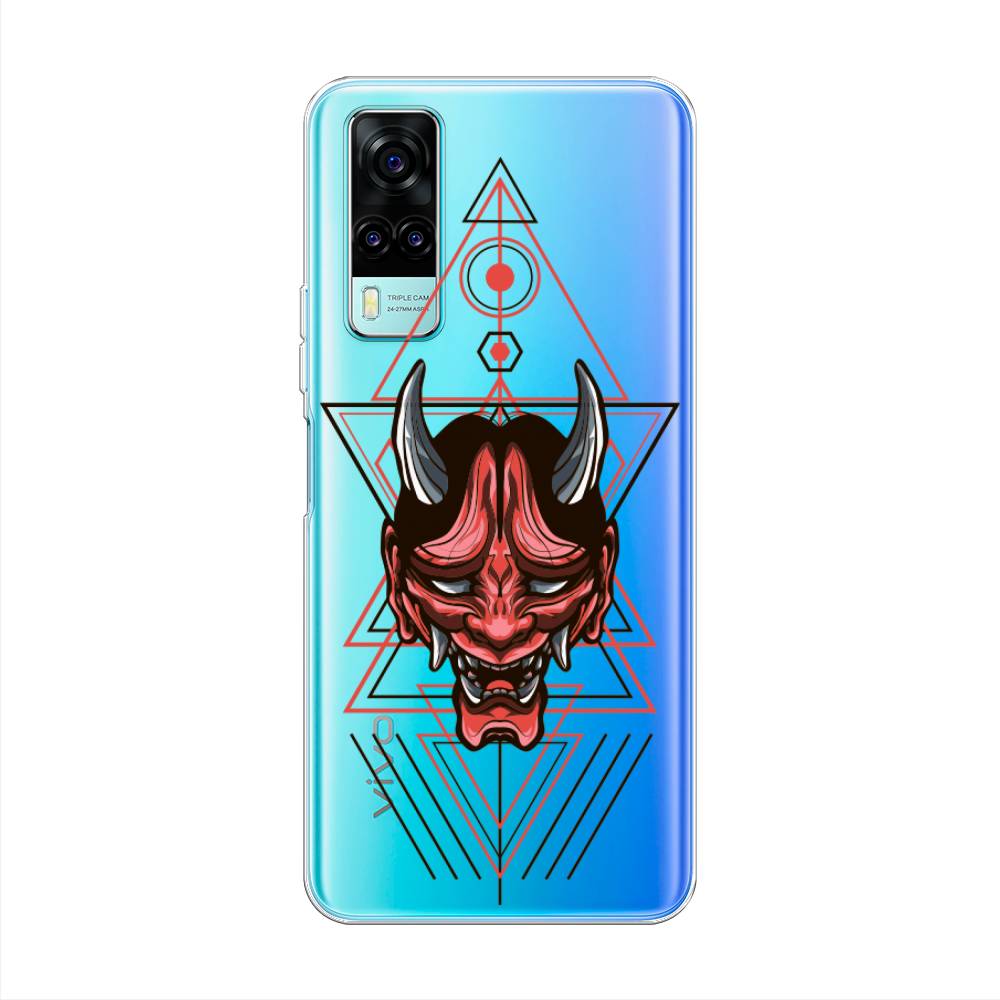 

Чехол на Vivo Y31 "Hanya Oni mask", Серый;красный;черный, 263750-4