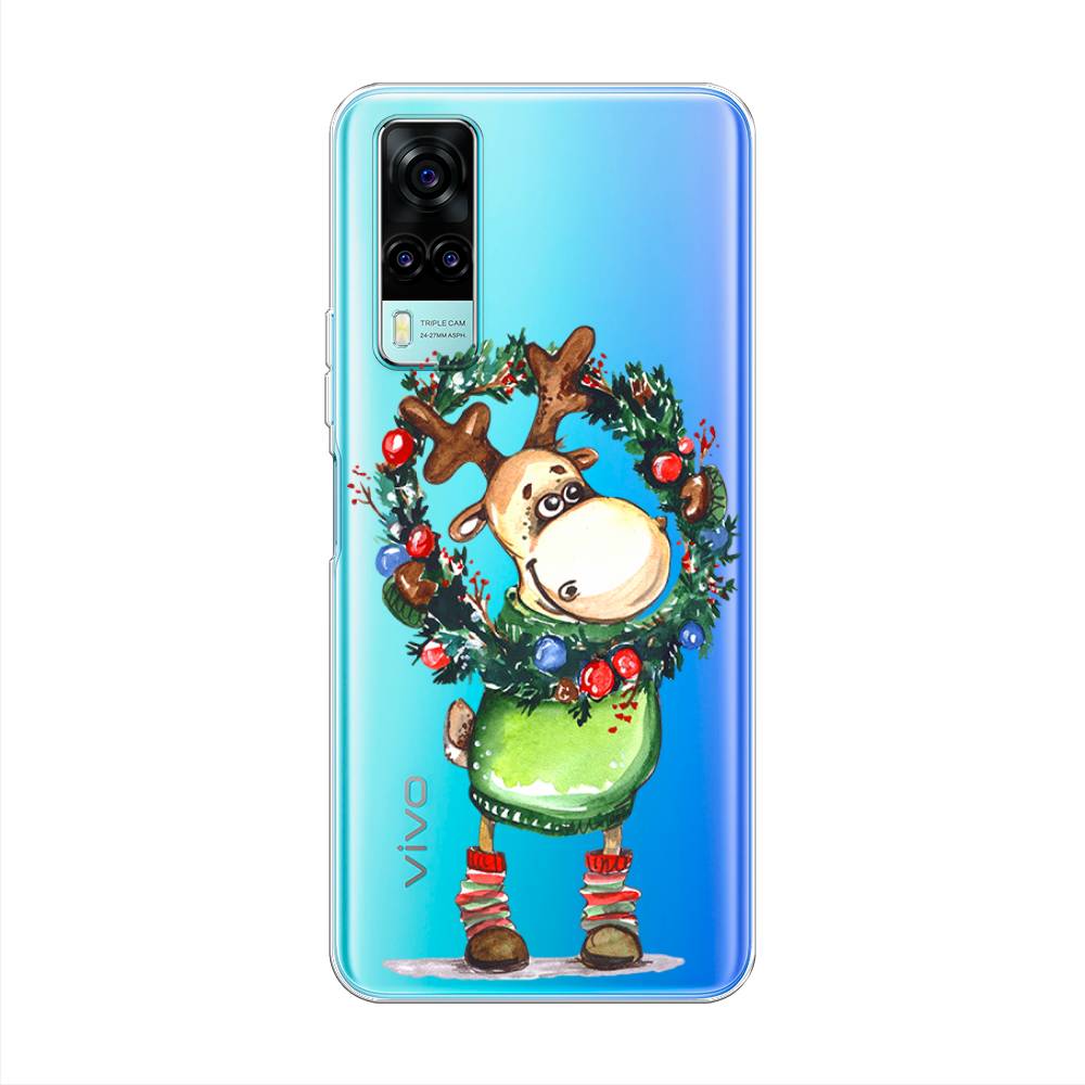 

Чехол на Vivo Y31 "Олень с новогодним венком", 263750-4