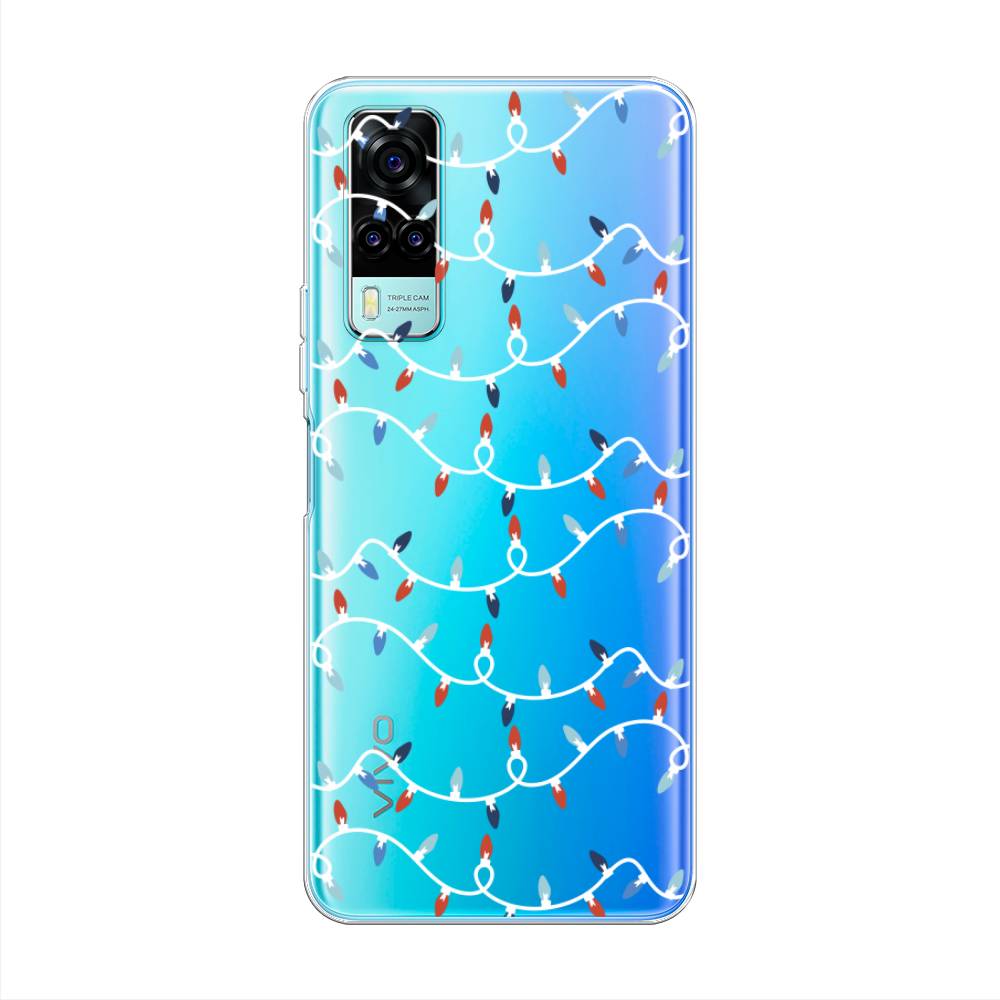 

Чехол на Vivo Y31 "Разноцветная гирлянда", Белый;красный;синий, 263750-5