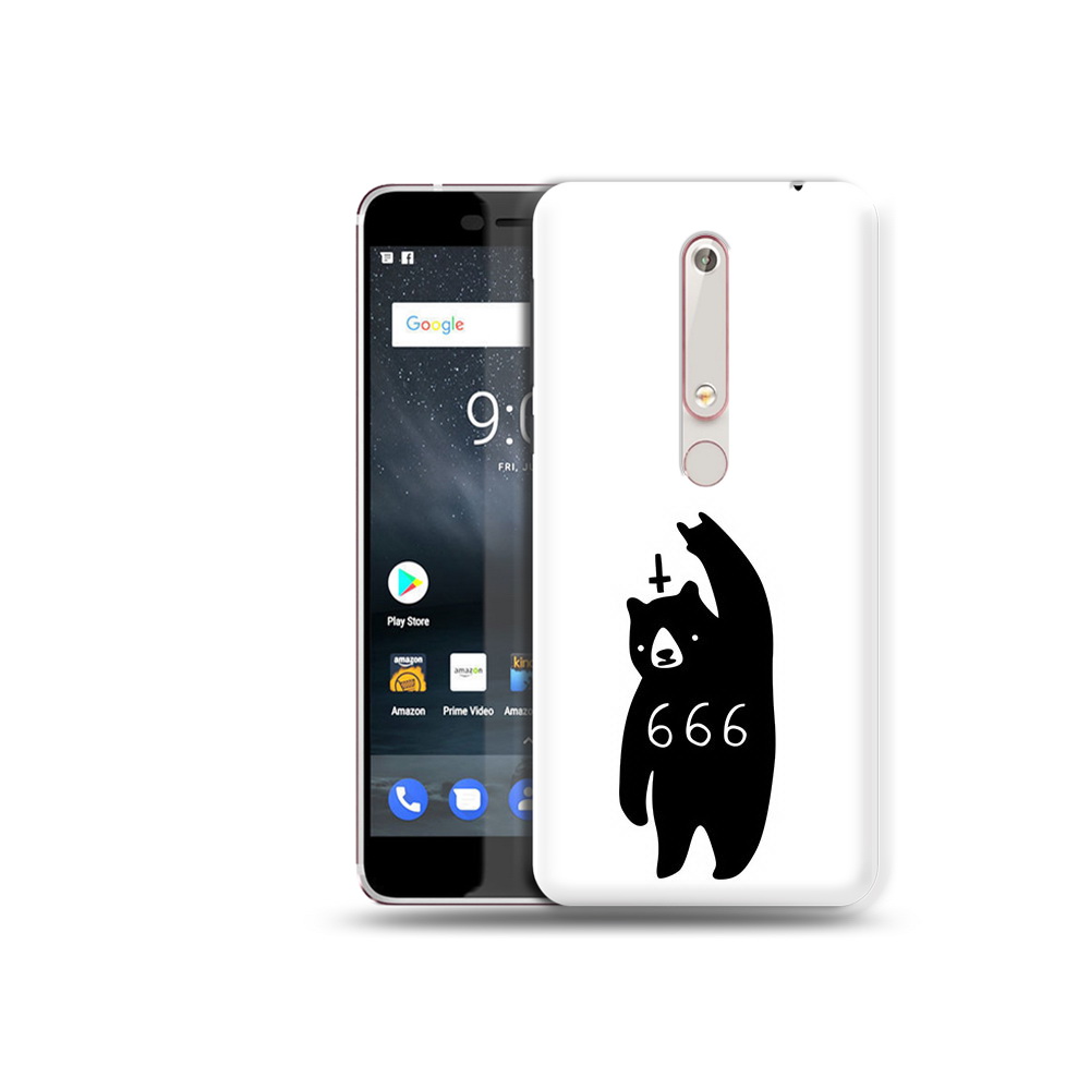 

Чехол MyPads Tocco для Nokia 6 медведь 666, Прозрачный, Tocco